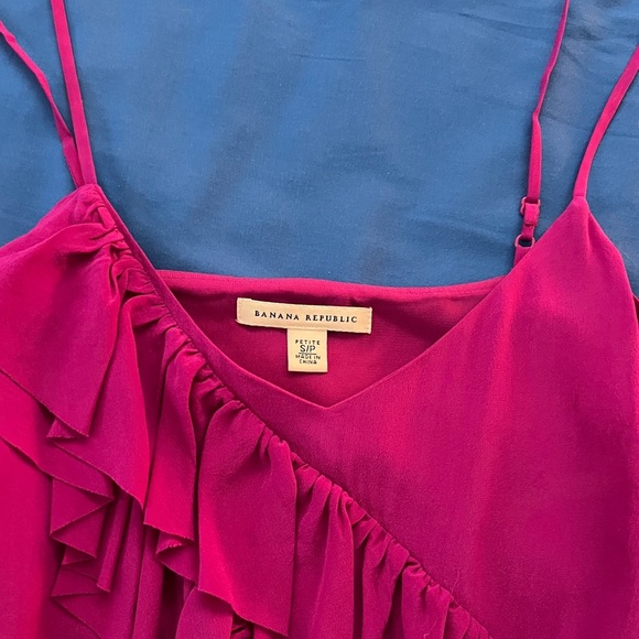 Purple Silk Ruffle Mini Dress - Picture 6 of 9